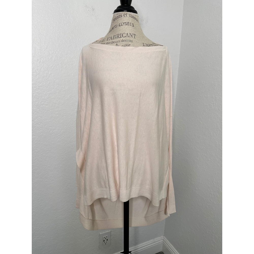 Charli London Light Pink Silk Blend High Low Oversized Knit Top